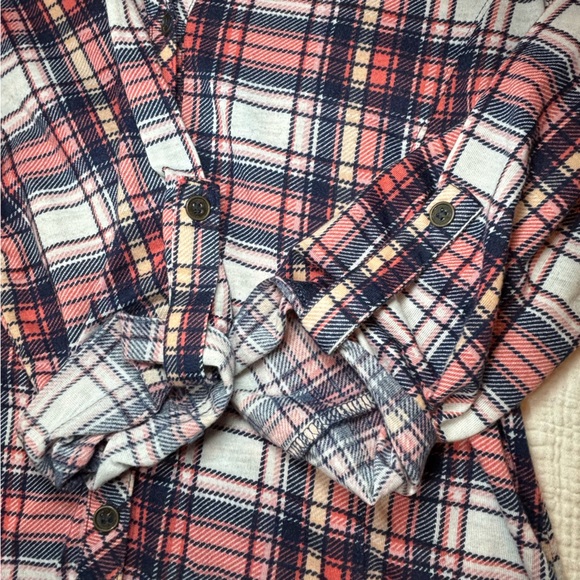 Almost Famous Red and Blue Plaid Shirt - Picture 3 of 4